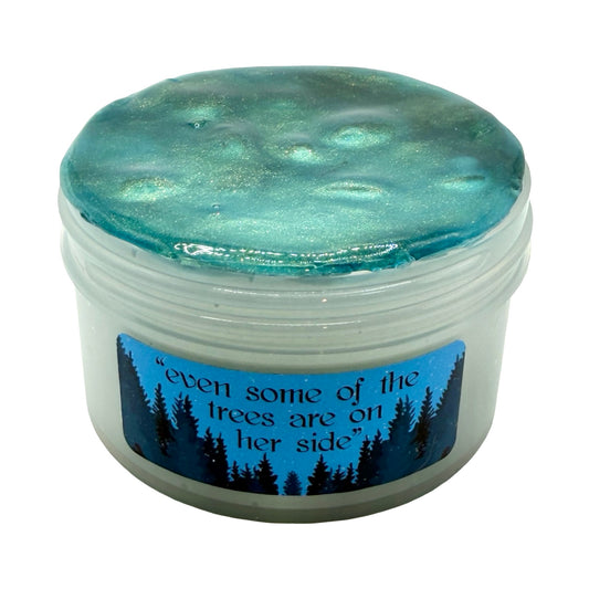 Even some of the trees are on her side